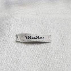 Pre Owned S'Max Mara White Linen Fringed Short Dress L