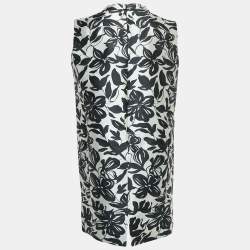 S'Max Mara Black/White Floral Jacquard Sleeveless Midi Dress 2XL