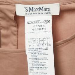 S'Max Mara Dusty Pink Cotton Blend Waist Tie Detailed Midi Dress S