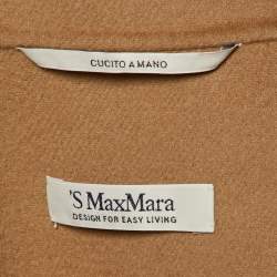 S'Max Mara Camel Brown Wool Double Breasted Coat S