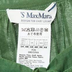 S'Max Mara Green Cotton Elasticated Waist Maxi Dress L