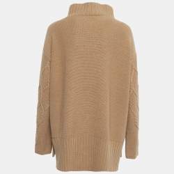 S'Max Mara Camel Brown Wool High Neck Sweater L
