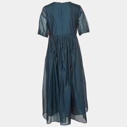 Pre Owned S'Max Mara Blue Organza Fatoso Midi Dress M