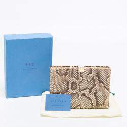 Smythson Beige Python Soho Clutch