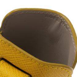 Smythson Yellow Leather Phone Case