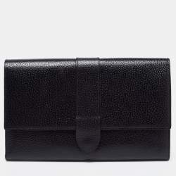 Pre Owned Smythson Black Leather Travel Document Holder