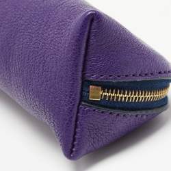 Smythson Purple Leather Panama Pencil Case