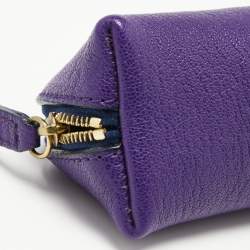 Smythson Purple Leather Panama Pencil Case