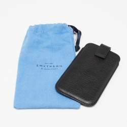 Smythson Black Leather Phone Cover