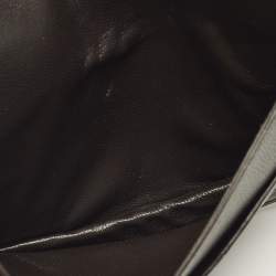 مملوكة مسبقًا Smythson Black Croc Embossed Leather Flap Card Case