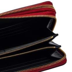 Smythson Red Leather Double Zip Panama Wallet