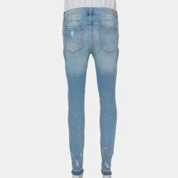 Sneak Peek Blue Denim Distressed Skinny Jeans M