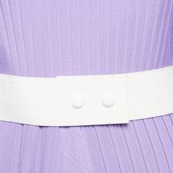 Pre Owned Solace London Purple Plisse Crepe Asymmetric Tilde Maxi Dress M