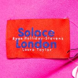 Pre Owned Solace London Pink Crepe Puff Sleeved Ellice Mini Dress M