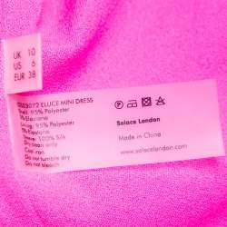 Pre Owned Solace London Pink Crepe Puff Sleeved Ellice Mini Dress M