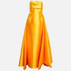 Pre Owned Solace London Mustard Yellow Tiffany Bandeau Maxi Dress M