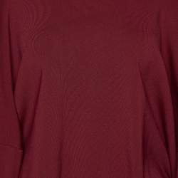 Solace London Burgundy Knit Samara Cut-out Ruched Top M