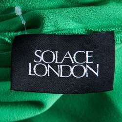 Pre Owned Solace London Green Crepe Cape Detail Lydia Maxi Dress M