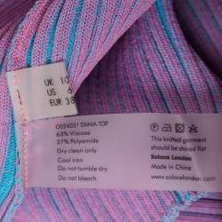 Pre Owned Solace London Purple Dania Rib Knit Top M