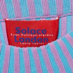 Pre Owned Solace London Purple Dania Rib Knit Top M