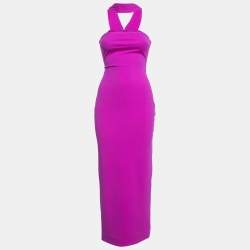 Solace London Pink Crepe Maxi Dress S