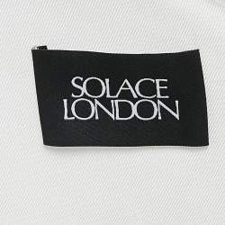 Pre Owned Solace London White Crepe One-Shoulder Puff Sleeve Hayes Mini Dress S