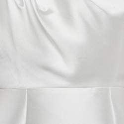 Pre Owned Solace London White Crepe One-Shoulder Puff Sleeve Hayes Mini Dress S