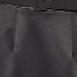 Pre Owned Solace London Black Crepe & Satin Kaya Draped Maxi Skirt M