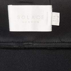 Pre Owned Solace London Black Crepe & Satin Kaya Draped Maxi Skirt M