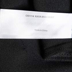 Pre Owned Solace London Black Crepe & Satin Kaya Draped Maxi Skirt M