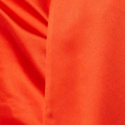 Solace London Orange Satin Sorina Draped Asymmetric Dress M