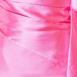 Solace London Hot Pink Satin Elia Strapless Mini Dress S