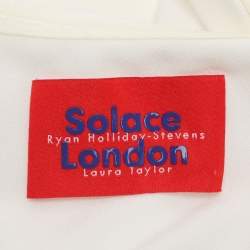 Pre Owned Solace London Cream Satin Blend Kerama Long Dress S