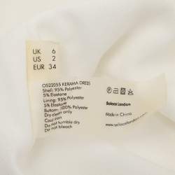 Pre Owned Solace London Cream Satin Blend Kerama Long Dress S