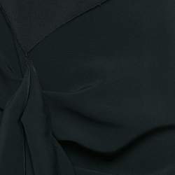 Pre Owned Solace London Black Stretch Crepe Draped Lotus Midaxi Dress M