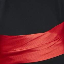 Solace London Black Crepe Trail Detail Irma Maxi Dress S
