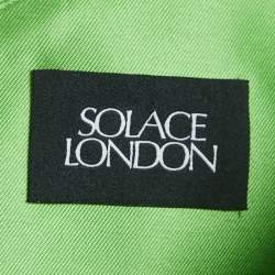 Pre Owned Solace London Green/Black Crepe One Shoulder Selia Maxi Dress M