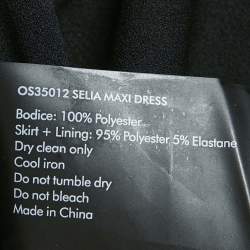 Pre Owned Solace London Green/Black Crepe One Shoulder Selia Maxi Dress M