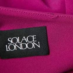 Pre Owned Solace London Purple Crepe One-Shoulder Maxi Dress M