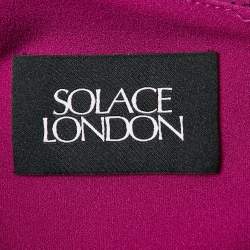 Pre Owned Solace London Purple Crepe One-Shoulder Maxi Dress M