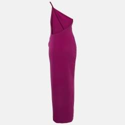 Pre Owned Solace London Purple Crepe One-Shoulder Maxi Dress M