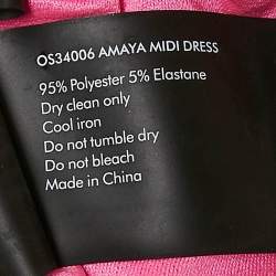 Pre Owned Solace London Pink Ruched Jersey One-Shoulder Amaya Midi Dress M