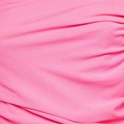 Pre Owned Solace London Pink Ruched Jersey One-Shoulder Amaya Midi Dress M