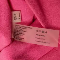 Pre Owned Solace London Pink Crepe Puff Sleeve Ellice Mini Dress S