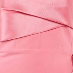 Solace London Pink Taffeta Strapless Draped Trail Detail Kinsley Gown M