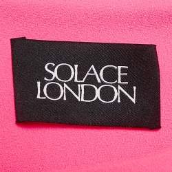 Pre Owned Solace London Pink Crepe Peyton Pleated Sleeve Mini Dress S