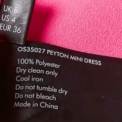 Pre Owned Solace London Pink Crepe Peyton Pleated Sleeve Mini Dress S