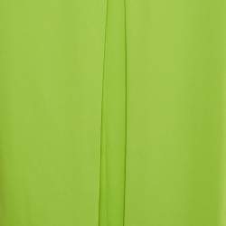 Pre Owned Solace London Lime Green Crepe Strapless Maxi Dress M