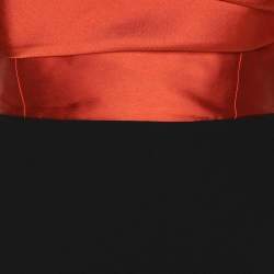Solace London Black/Orange Polyester Arla Maxi Dress S