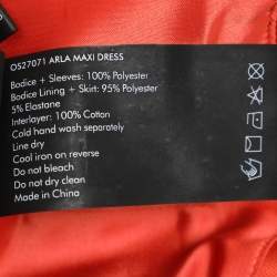 Solace London Black/Orange Polyester Arla Maxi Dress S